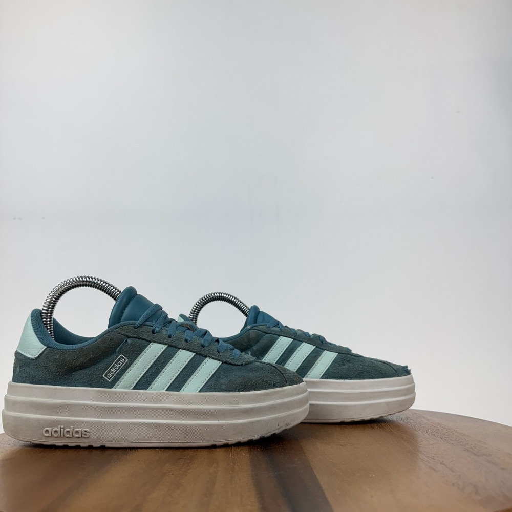 Big Kids Adidas VL Court Bold J Arctic Fusion Leather Platform Sneakers Size 4 Y